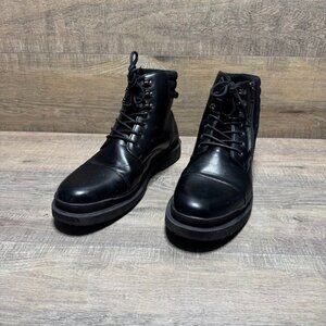 Gordon Rush Cap Toe Black Leather Lace Up Boots Men's Size 12